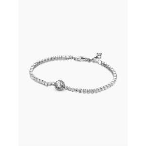 NEW PANDORA sparkling halo tennis medium bracelet in silver